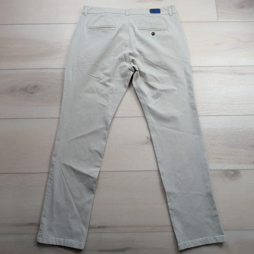 Mugsy Teddys Chino Pants Mens 35x32 (Fits 35x31) Beige Stretch Business Casual